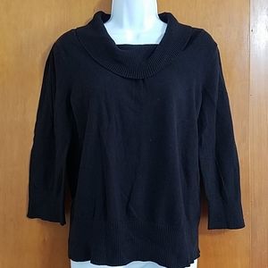NWOT Christopher and Banks XL black cowl neck top
